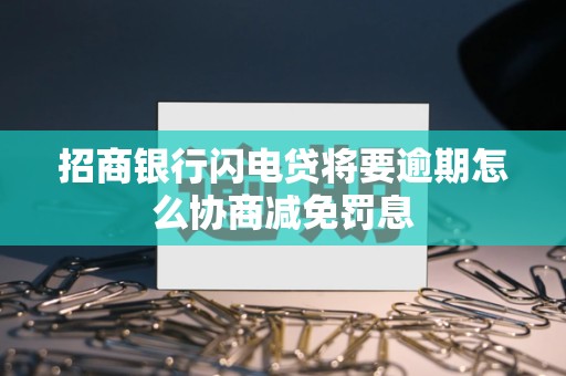 招商银行闪电贷将要逾期怎么协商减免罚息